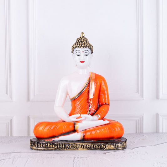 White marble dust meditating buddha statue- 1 feet